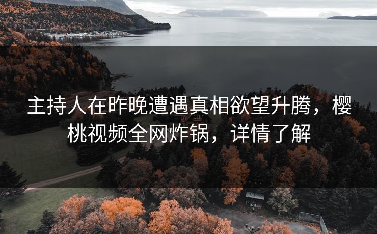 主持人在昨晚遭遇真相欲望升腾，樱桃视频全网炸锅，详情了解