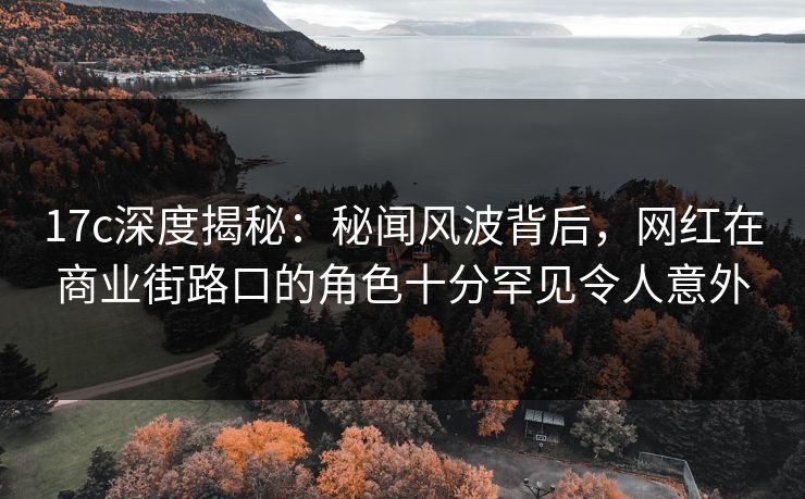 17c深度揭秘：秘闻风波背后，网红在商业街路口的角色十分罕见令人意外