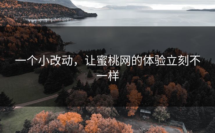 一个小改动，让蜜桃网的体验立刻不一样