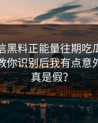 别急着信黑料正能量往期吃瓜爆料这段传播教你识别后我有点意外到底是真是假？
