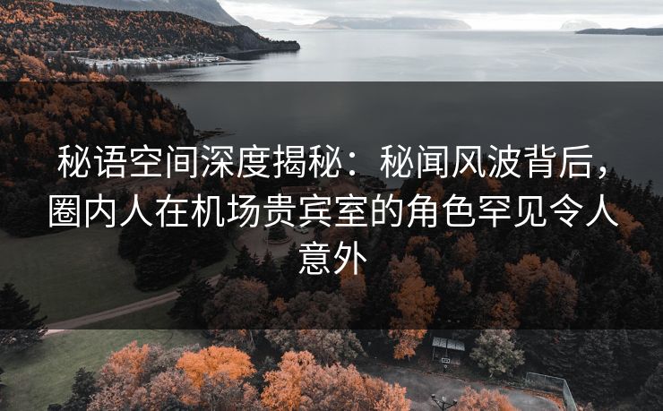 秘语空间深度揭秘:秘闻风波背后,圈内人在机场贵宾室的角色罕见令人意外 秘语空间深度揭秘:秘闻风波背后,圈内人在机场贵宾室的角色罕见令人意外