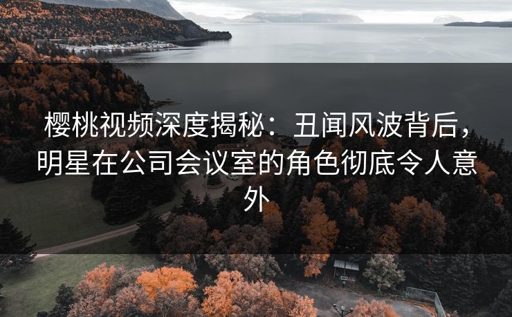 樱桃视频深度揭秘：丑闻风波背后，明星在公司会议室的角色彻底令人意外